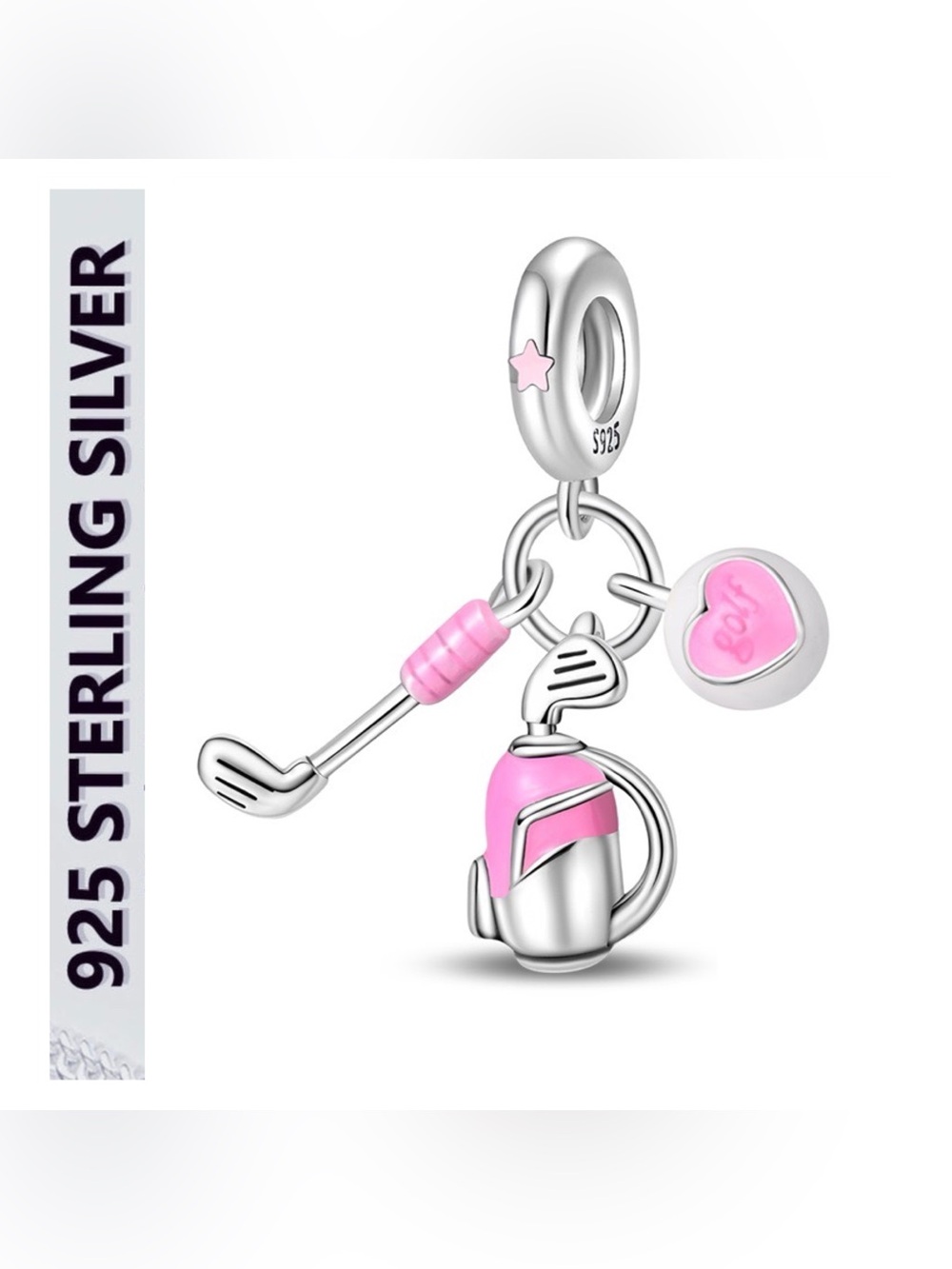 🌟🌟 S925 Sterling Silver Golf Club Dangle Charm